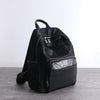 Black Nylon School Backpack Womens Satchel Backpack Purse Black Nylon Leather Travel Rucksack for Ladies