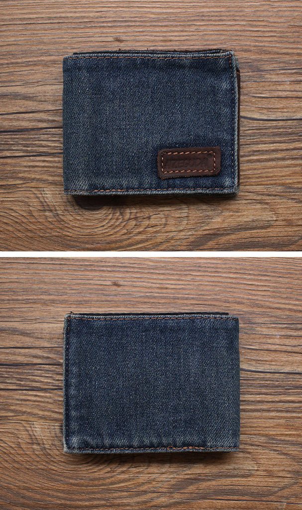 Denim Wallets Denim Mens Slim billfold Wallet Denim Bifold Wallets For