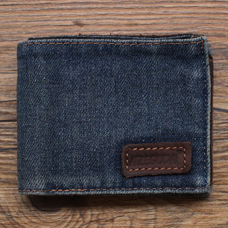 cool wallets for men Blue Denim Wallet Mens Billfold Cool Wallet for Men Jean Wallets Womens Jean Wallet Womens Denim Wallet