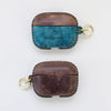 Coffee Leather AirPods Pro Case with Wristlet Strap Contrast Color Leather AirPods Case Airpod Case Cover - iwalletsmen