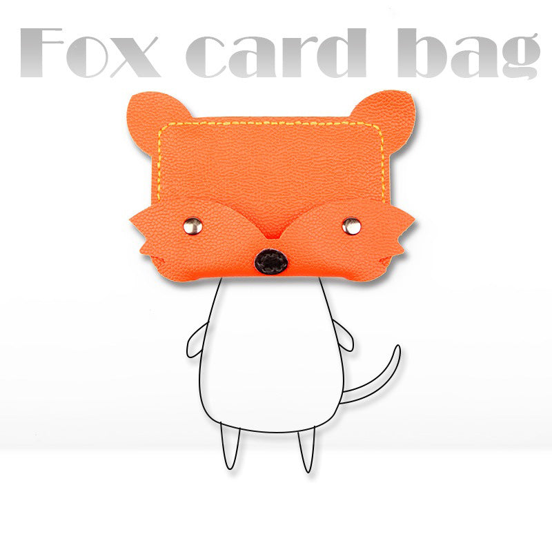 Orange Leather Card Holder Kit DIY Leather Fox Coin Wallets Kit DIY Eco Leather Project DIY Leather Kit