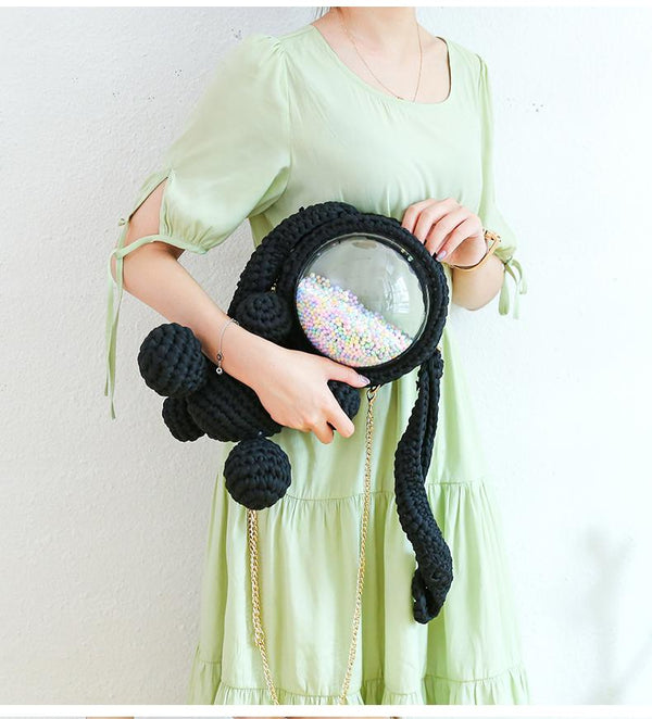 Cute Crochet Bunny Backpack Rabbit Crochet Shoulder Bag for Girl Bunny ...