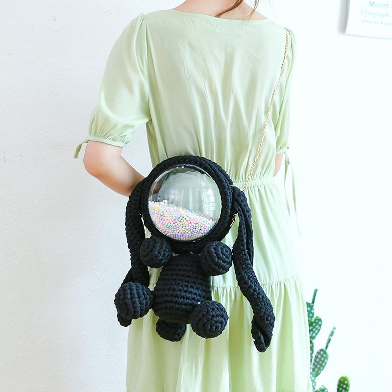 Cute Crochet Bunny Backpack Rabbit Crochet Shoulder Bag for Girl Bunny ...