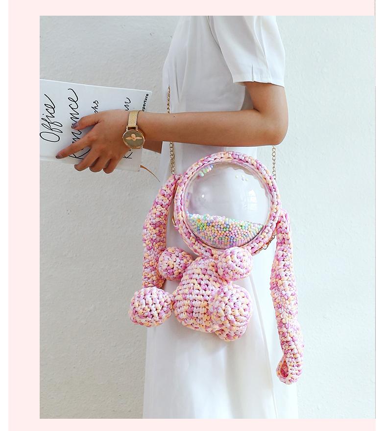 Cute Crochet Bunny Backpack Rabbit Crochet Shoulder Bag for Girl Bunny ...
