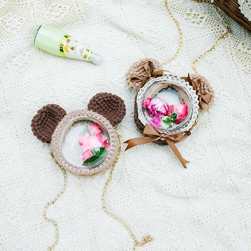 Cute Teddy Bear Crochet Crossbody Purse Teddy Bear Crochet Shoulder Bags for Girl Teddy Bear Crochet Crossbody Purses