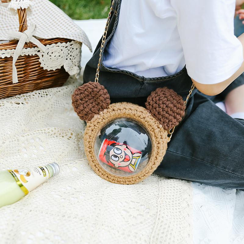 Cute Teddy Bear Crochet Crossbody Purses Teddy Bear Crochet Shoulder Bag for Girl Teddy Bear Crochet Crossbody Purses