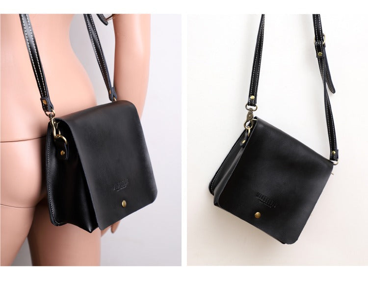 Small Leather Square Crossbody Bag