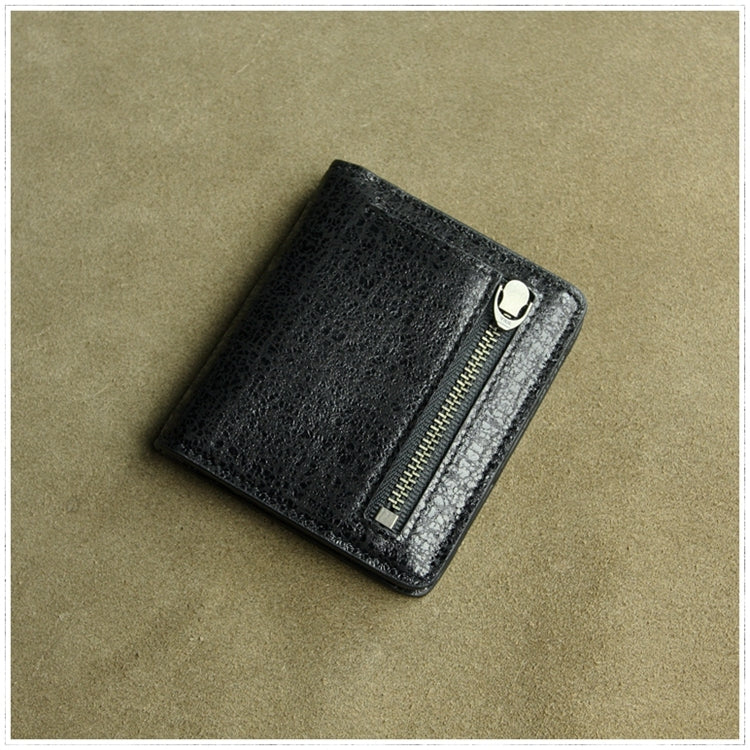 Cute Women Light Black Leather Small Bifold Wallet Billfold Wallet with Coin Pocket For Women