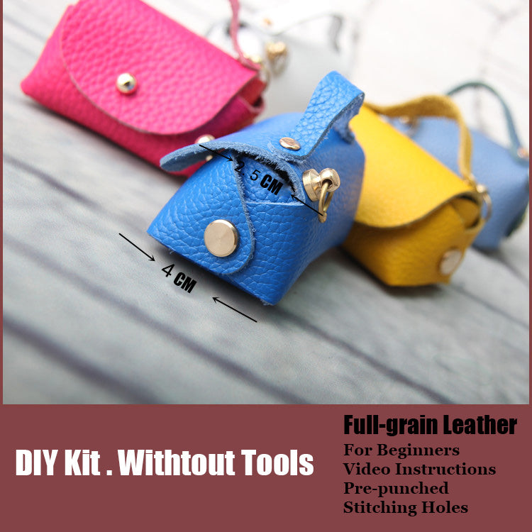 DIY Leather Coin Pouch Kits DIY Light Blue Leather Projects DIY Leathe –  Feltify