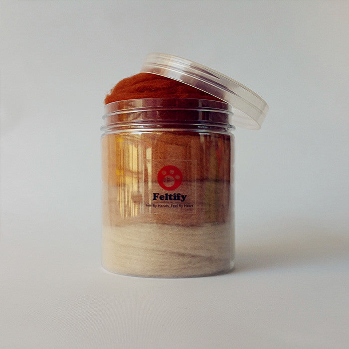 Felting Wool For Needle Felting Wool Roving Wet Felt Coffee Short Fiber