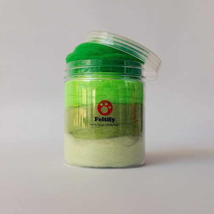 Felting Wool For Needle Felting WoolRoving Wet Felt Green Short Fiber
