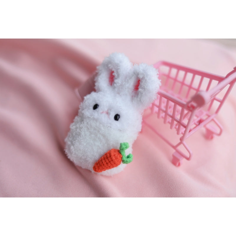Girl's Cute AirPods Pro Case Crochet White Bunny Handmade Kawaii AirPods 1/2 Case Bunny Airpod Case Cover