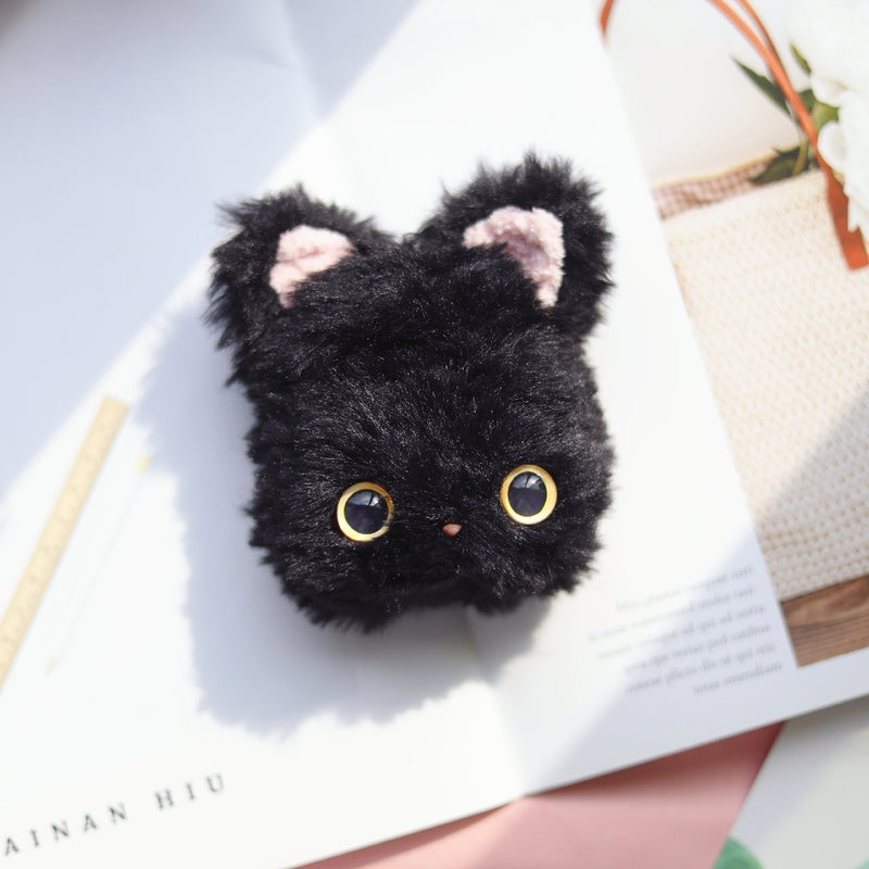 Girl's Cute AirPods 1/2 Cases Hairy Black Cat Handmade Kawaii AirPods Pro Case Kitten Airpod Case Cover