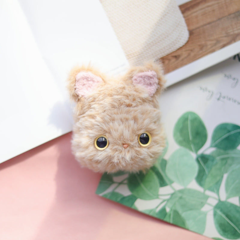 Girl's Cute AirPods Pro Cases Hairy Yellow Cat Handmade Kawaii AirPods 1/2 Case Kitten Airpod Case Cover