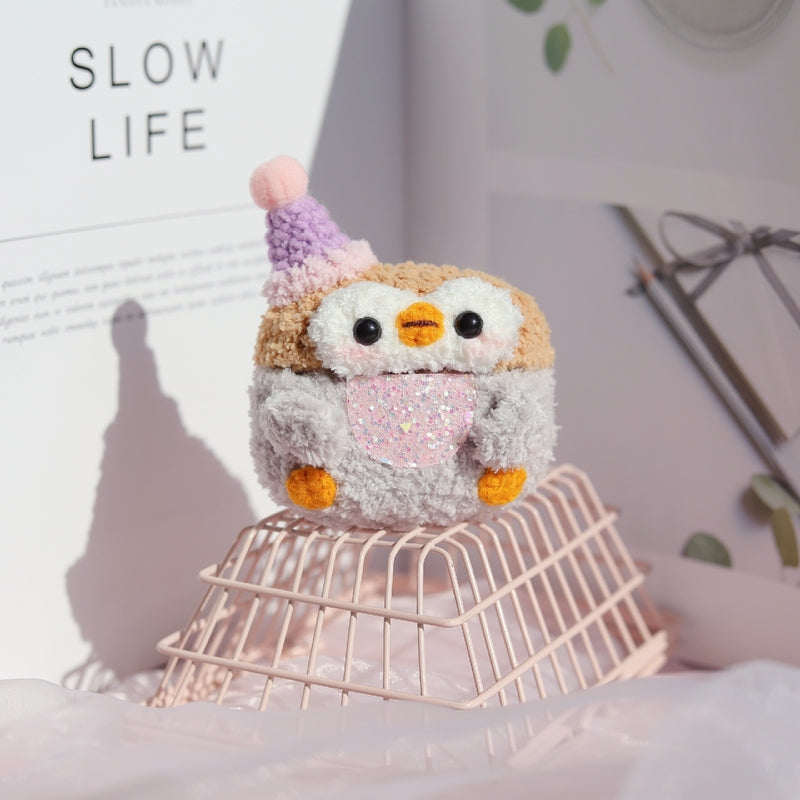 Girl's Cute AirPods Pro Cases Crochet Penguin Cat Handmade Kawaii AirPods 1/2 Case Kitten Airpod Case Cover