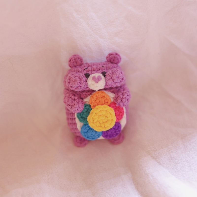 Girl's Cute AirPods 1/2 Cases Knit Purple Bear Handmade Kawaii AirPods Pro Case Purple Airpod Case Cover