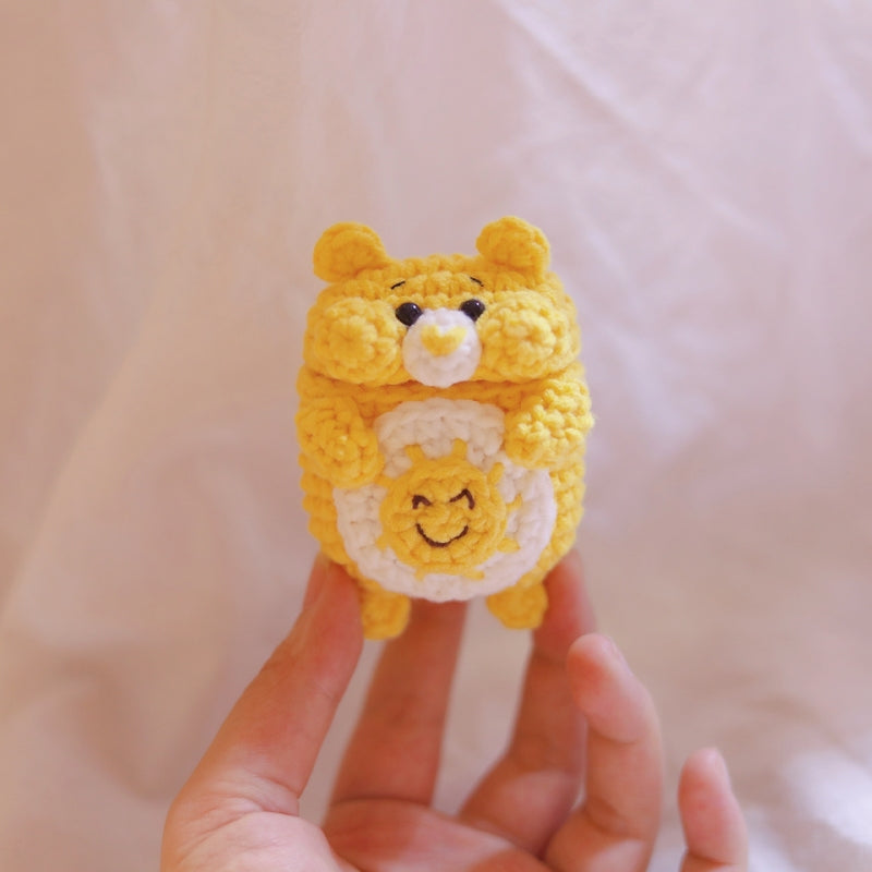 Girl's Cute AirPods 1/2 Cases Knit Yellow Bear Handmade Kawaii AirPods Pro Case Yellow Airpod Case Cover