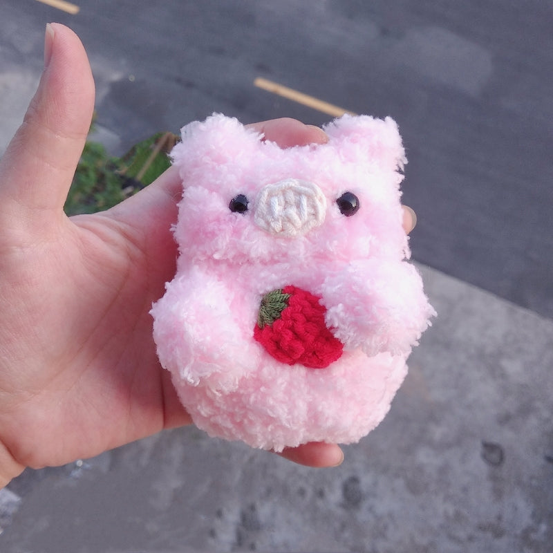 Girl's Kawaii AirPods 1/2 Cases Crochet Pig Handmade Cute AirPods Pro Case  Airpod Case Cover