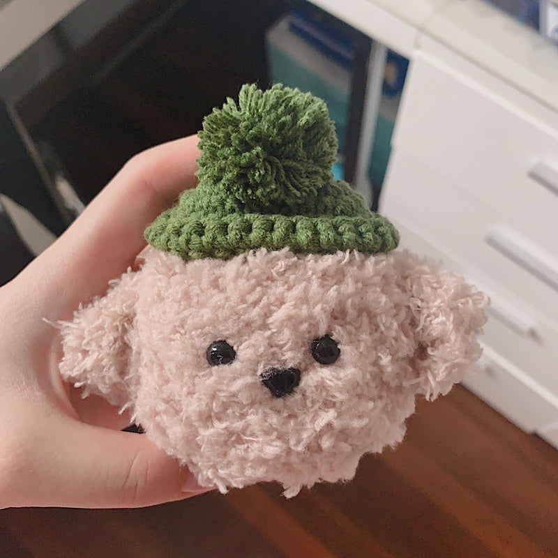 Girl's Kawaii AirPods 1/2 Cases Crochet White Poodle Handmade Cute AirPods Pro Case Dog Airpod Case Cover