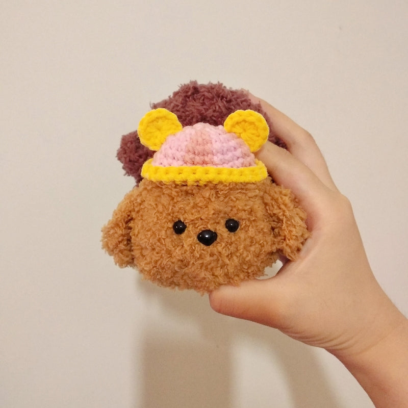 Girl's Kawaii AirPods 1/2 Cases Crochet Camel Poodle Handmade Cute AirPods Pro Case Dog Airpod Case Cover