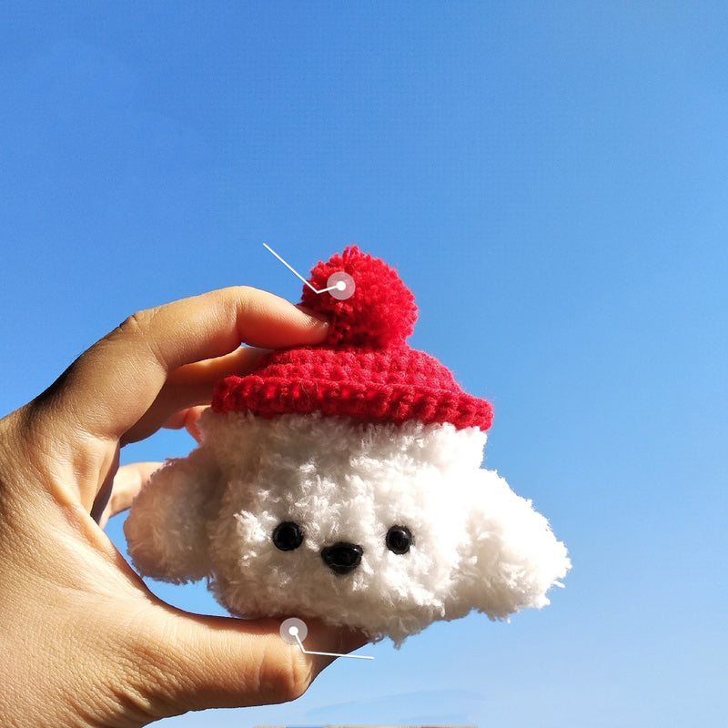 Cute AirPods Pro Cases for Girls Crochet Poodle Dog Handmade Kawaii AirPods 1/2 Case Airpod Case Cover