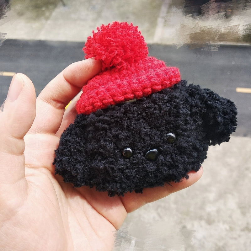 Girl's Kawaii AirPods 1/2 Cases Crochet Black Poodle Handmade Cute AirPods Pro Case Dog Airpod Case Cover