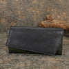 Black&Green Womens Geometry Leather Trifold Long Wallet Vintage Clutch Wallet for Ladies