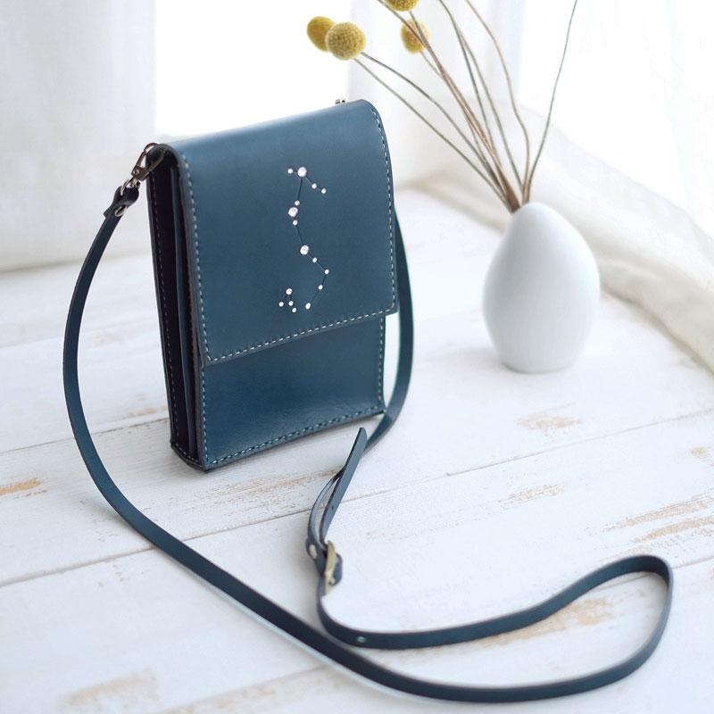 HANDMADE LEATHER CUTE Constellation SHOULDER BAG PURSE PERSONALIZED MONOGRAMMED GIFT CUSTOM CROSSBODY BAG PURSE SHOULDER BAG PURSE