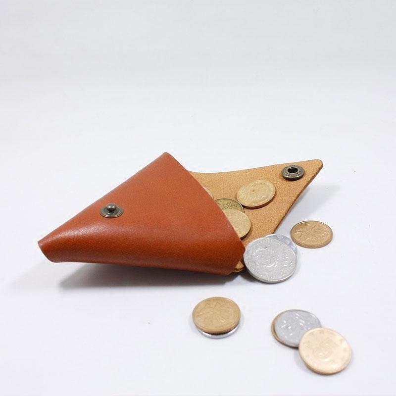 HANDMADE LEATHER CUTE Triangle Women Coin Change Holder Pouch PERSONALIZED MONOGRAMMED GIFT CUSTOM Coin Wallet Holder