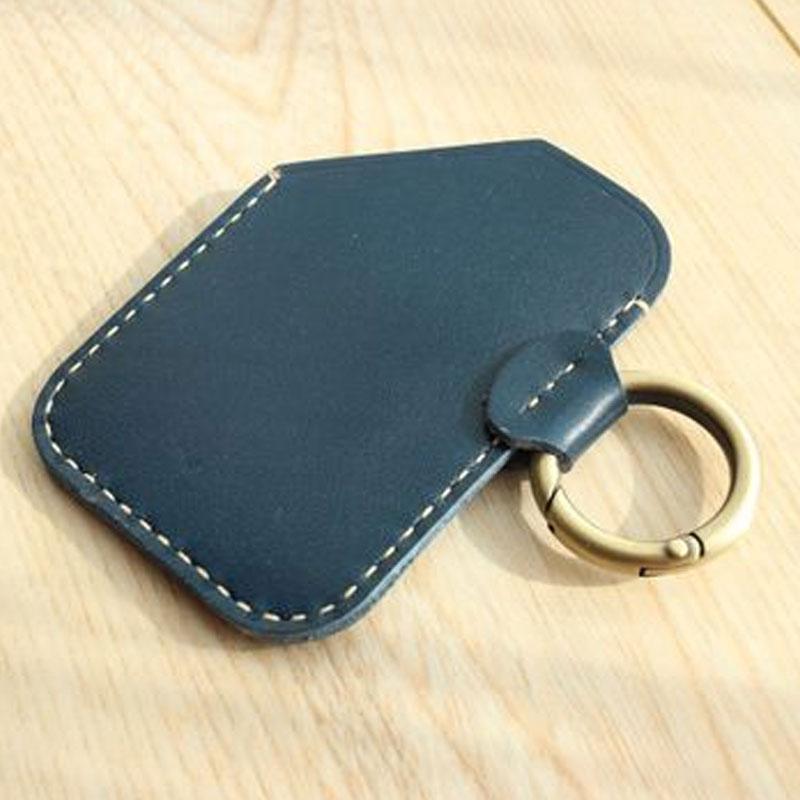 HANDMADE LEATHER CUTE Women CARD Holder Keychain PERSONALIZED MONOGRAMMED GIFT CUSTOM Wallet Card Holder keyring
