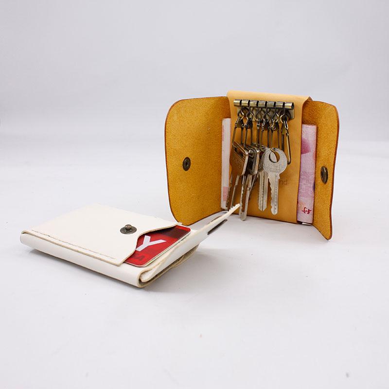 HANDMADE LEATHER CUTE Women Card Keys Holder Pouch PERSONALIZED MONOGRAMMED GIFT CUSTOM Key Wallet Holder