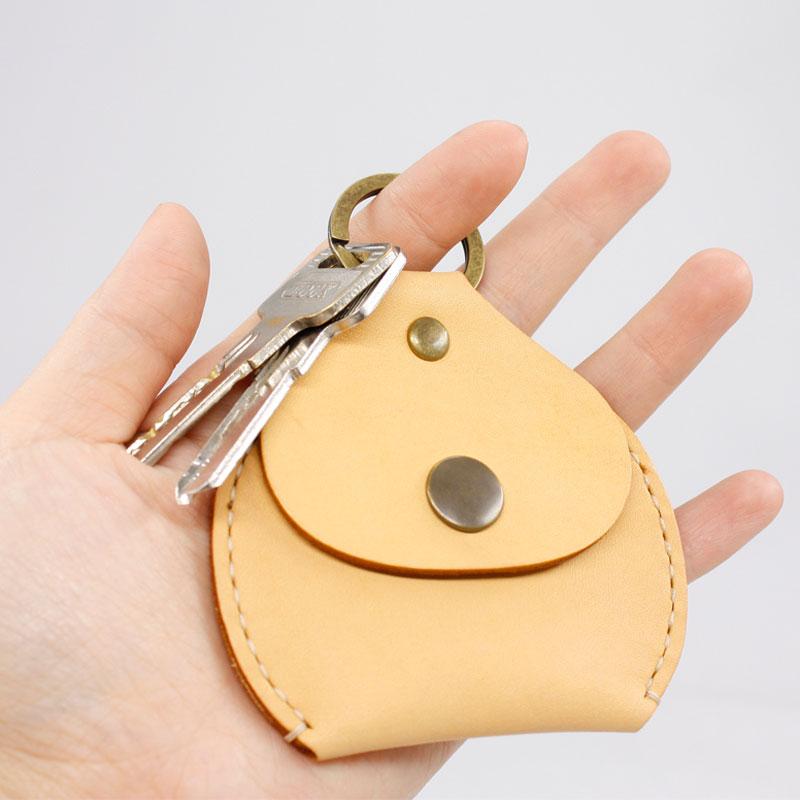 HANDMADE LEATHER CUTE Women Keyring Change Holder Pouch PERSONALIZED MONOGRAMMED GIFT CUSTOM Coin Wallet Holder