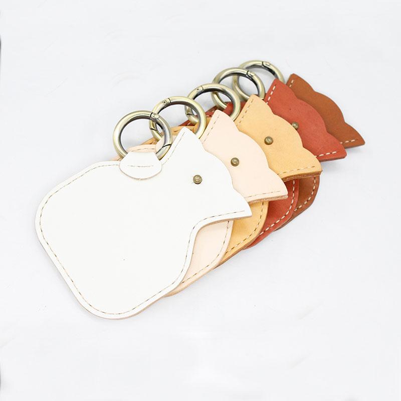 HANDMADE LEATHER CUTE Women Keyring Change Holder Pouch PERSONALIZED MONOGRAMMED GIFT CUSTOM Coin Wallet Holder