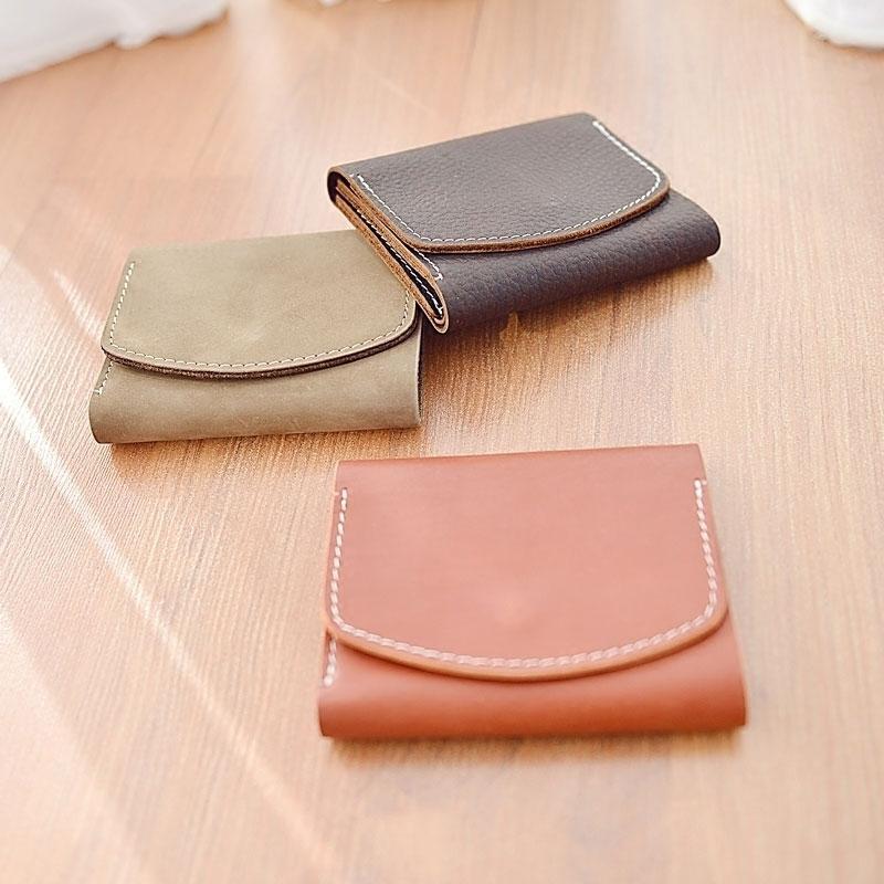 HANDMADE LEATHER Women Cute Trifold Short Small WALLET PERSONALIZED MONOGRAMMED GIFT CUSTOM Card Holder Small Wallet