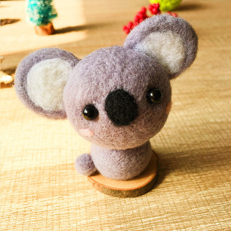 Handmade Needle felted felting kit project Animals Koala cute for beginners starters