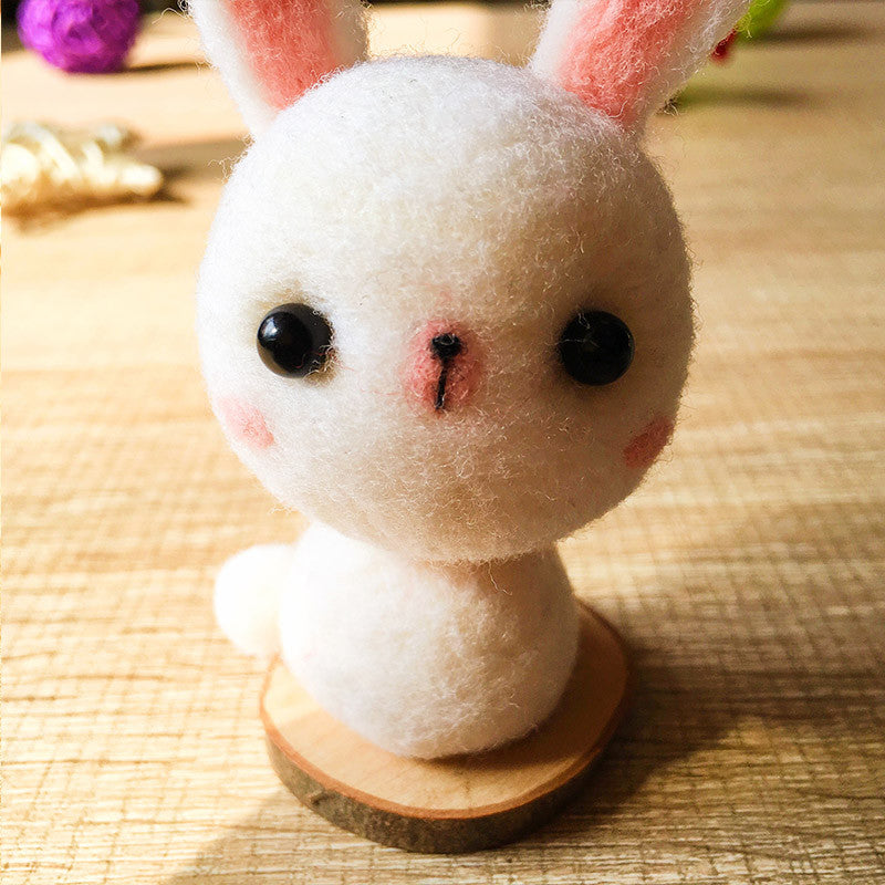 Handmade Needle felted felting kit project Animals bunny rabbit cute for beginners starters