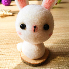 Needle Felted Felting project Wool Animals Gray Bunny Cute Craft – Feltify