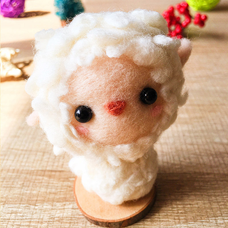 Handmade Needle felted felting kit project Animals lamb sheep cute for beginners starters