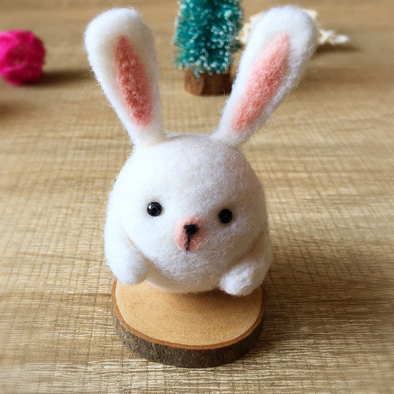 Handmade Needle felted felting kit project Woodland Animals bunny cute for beginners starters - Feltify