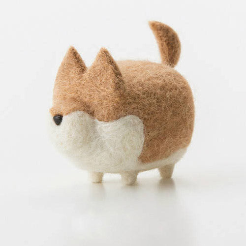 Handmade felted felting project cute animal Akita dogs puppy felted wool doll