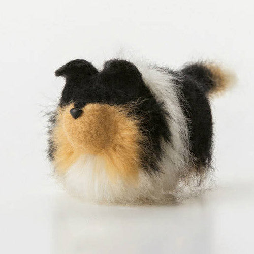 Handmade felted felting project cute animal Australian Shepher dogs puppy felted wool doll
