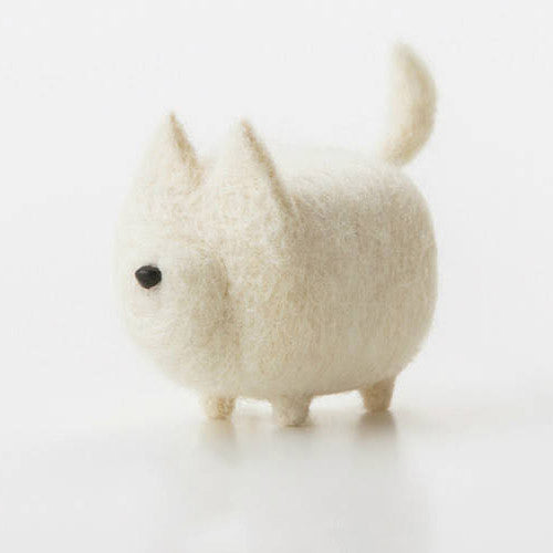 Handmade felted felting project cute animal Great Pyrenees dogs puppy felted wool doll