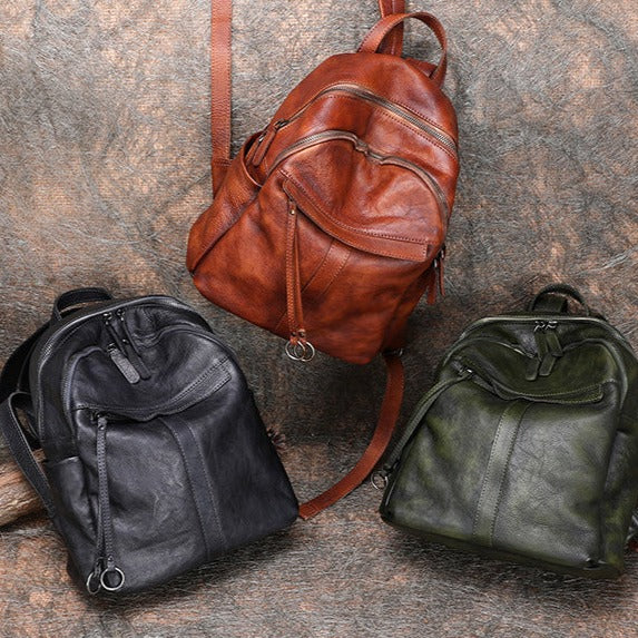 Handmade Leather Backpacks Bag Womens Best School Rucksack Ladies Leather Backpack Purses