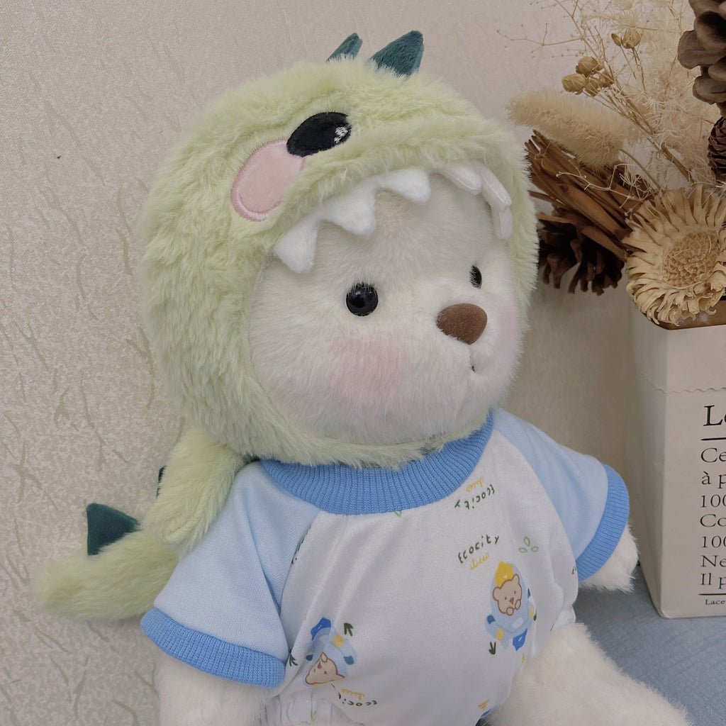 Handmade Cute Teddy Bears With Dinosaur Suit Stuffed Bear Toys Valentines Day Decor Gifts for Her / Girlfriend Lover Mom Kids