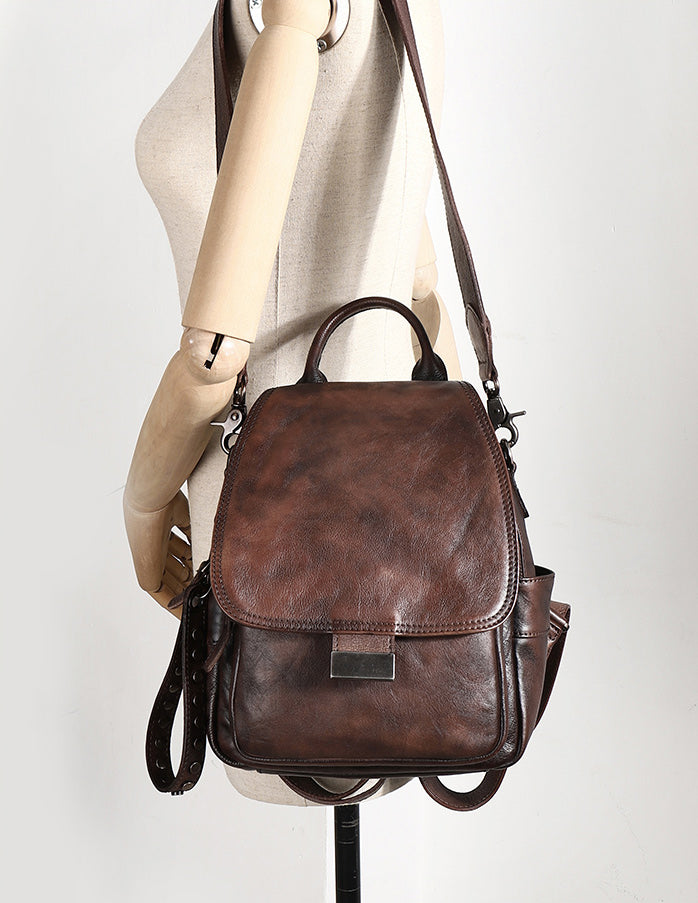 convertible leather backpacks Handmade Convertible Leather Backpacks Bag Womens Best Leather Shoulde – Feltify