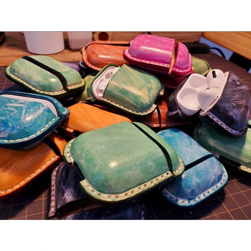 Handmade Leather AirPods 1,2 Cases Cute Leather AirPods Case Pro Airpod Case Cover - iwalletsmen