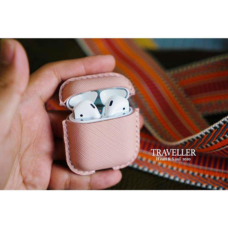 Handmade Pink Leather AirPods 1,2 Cases Leather AirPods Case 1,2 Airpod Case Cover - iwalletsmen