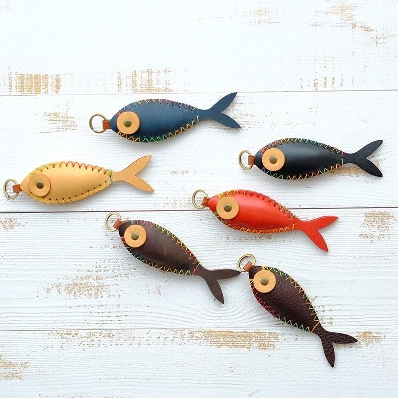 Handmade Leather Cute Fish Bag Charm Keyring Personalized Monogrammed –  Feltify