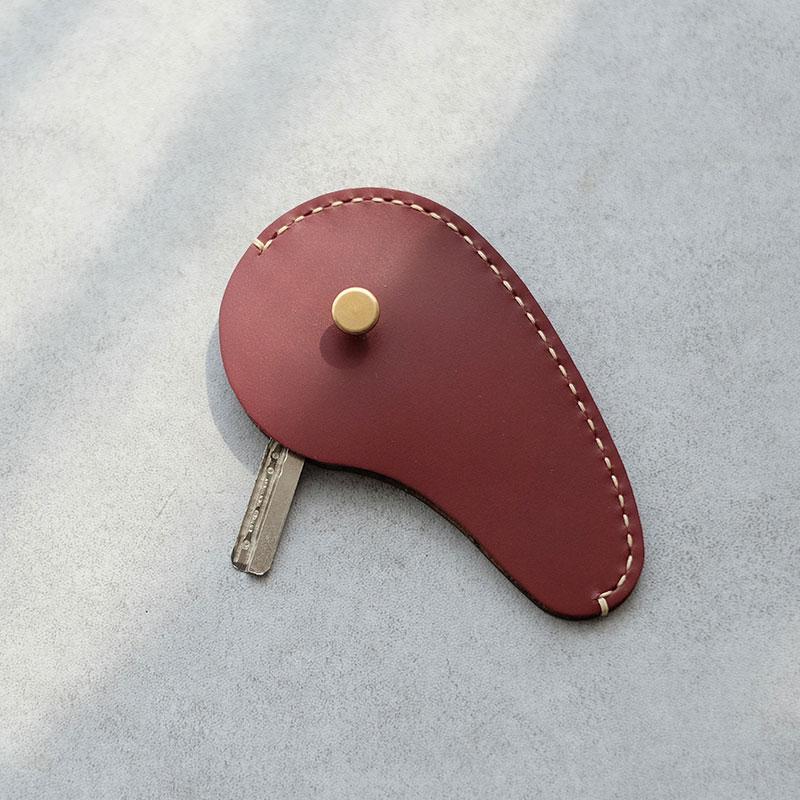 Handmade Leather Cute Red Keyring Key Holder Women Personalized Monogrammed Gift Custom Wallet Women Keyring Key Holder