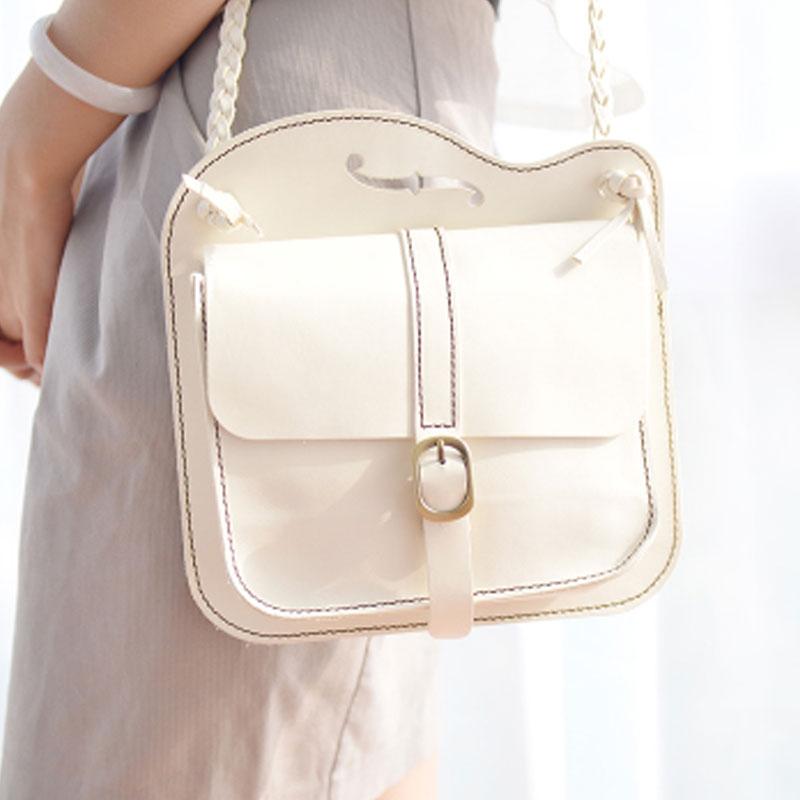 White Leather Purse, Crossbody Bag, Small Bag, Handmade Bag, Full